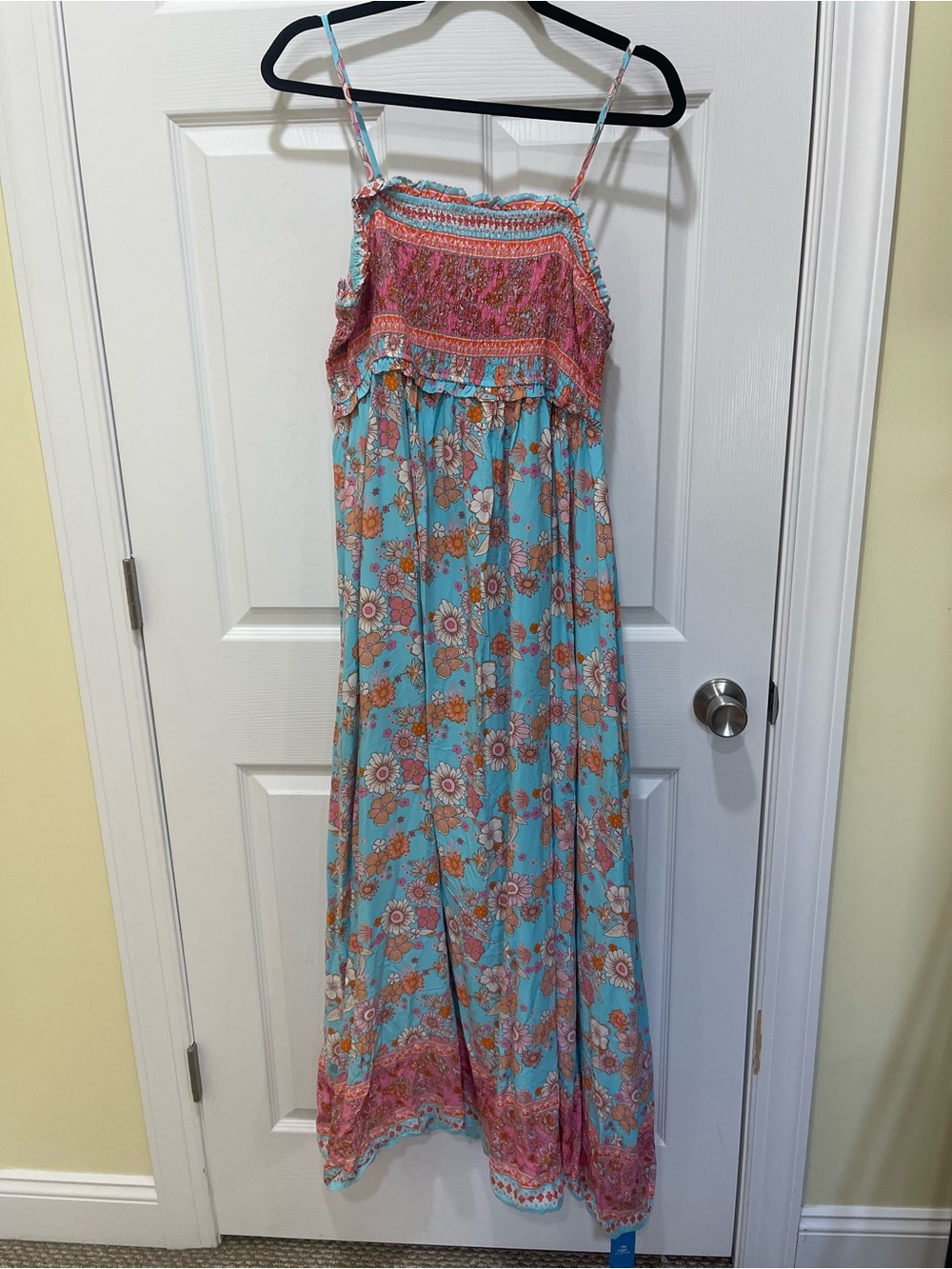 Cupshe Turquoise & Pink Floral Boho Maxi Dress for Girls